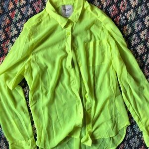 Neon See Thru Long Sleeve Top AE size XL